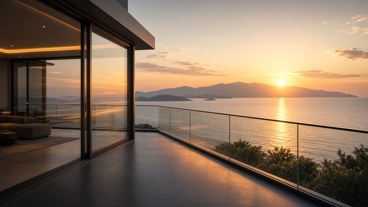 Temsili görsel: lüks cam balkon atmosferi, tamamlanmış müşteri projesi değildir